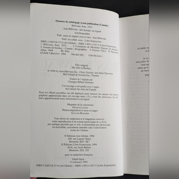 Jean Beliveau French Language Used Book Paperback NHL Hockey Sports - Picture 9 of 14